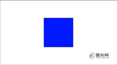 在白色背景上制作一个蓝色的正方形,作为今天教程的参考物.