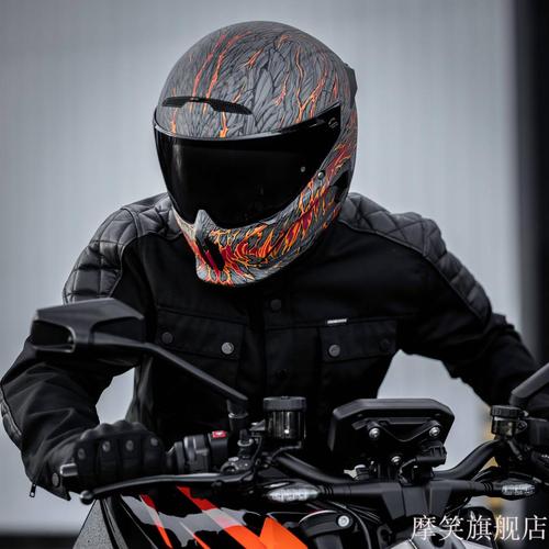 罗宁全盔阿特拉斯40摩托车成人头盔碳纤维复古通勤赛车全盔街头l