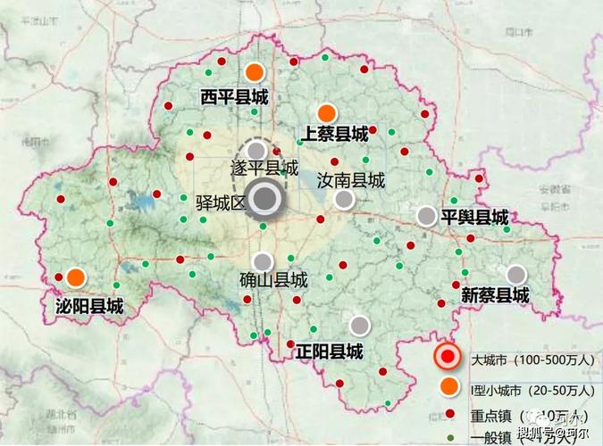 泌阳县城:市域西部区域经济中心,与南阳联动发展,重点发展农副食品