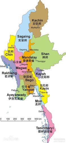 求助高清缅甸地图英文标注
