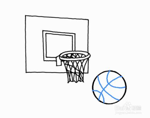 怎样画篮球筐和篮板