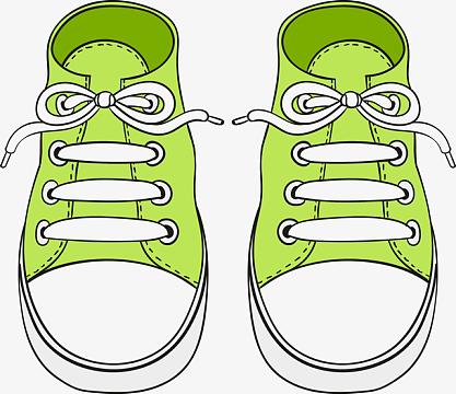 卡通绿色矢量鞋子图