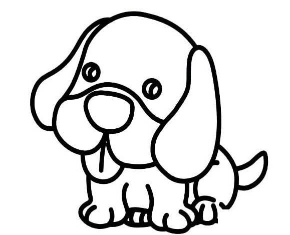 吐舌头的小狗狗简笔画图片小狗儿童绘画图集小狗简笔画
