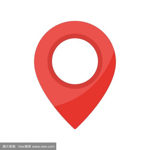 红色地图指针图标.简单的位置标记.gps位置符号孤立在白色背景上