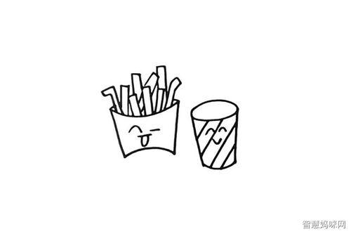 好吃的薯条和可乐简笔画步骤教程可爱薯条简笔画薯条可乐简笔画画法