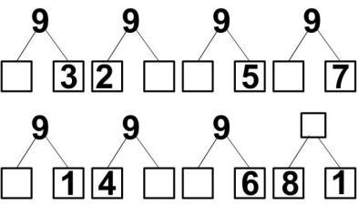 四,在□里根据9的分解填上合适的数.