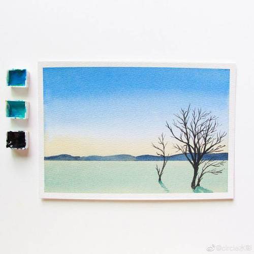 水彩画简单风景画 简易水彩画教程 - 水彩迷
