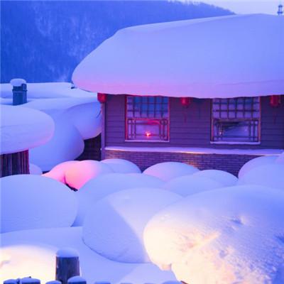 冬天雪景夜色头像黑龙江雪乡夜景图片