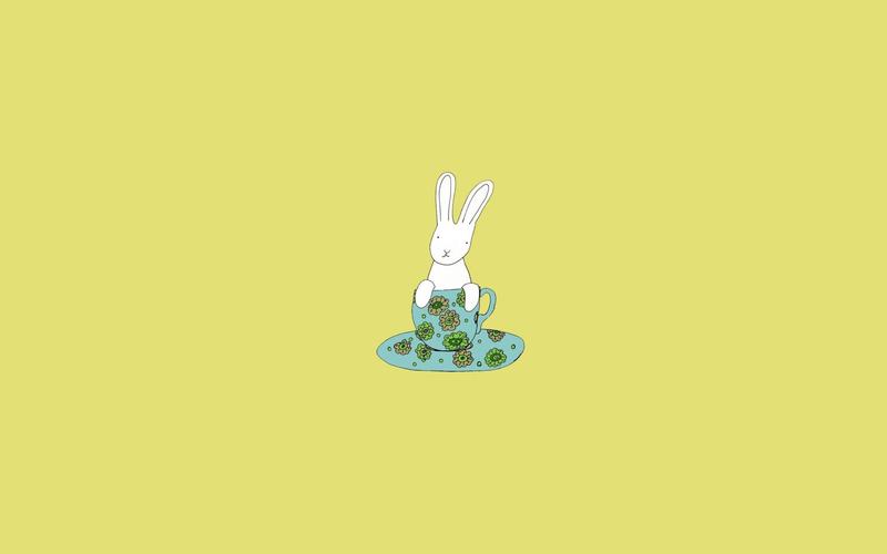 兔子,杯子,可爱,萌,简约,极简风,大爱极简风兔子壁纸图片