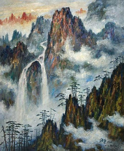 中国油画风景系列画黄山