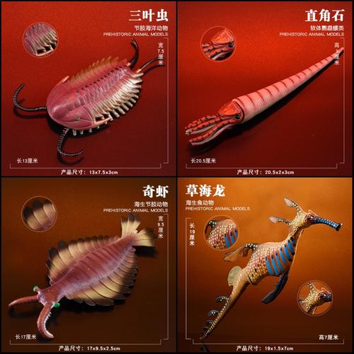 远古海洋生物模型儿童仿真动物玩具史前三叶虫奇虾仿真