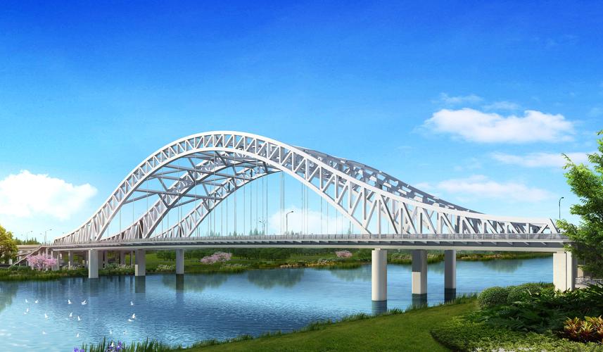 万福快速路跨京杭运河大桥效果图