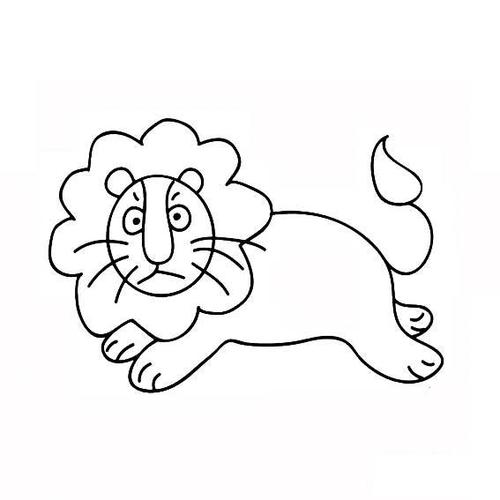 狮子的简易画法_动漫人物_儿童简笔画大全_可乐云