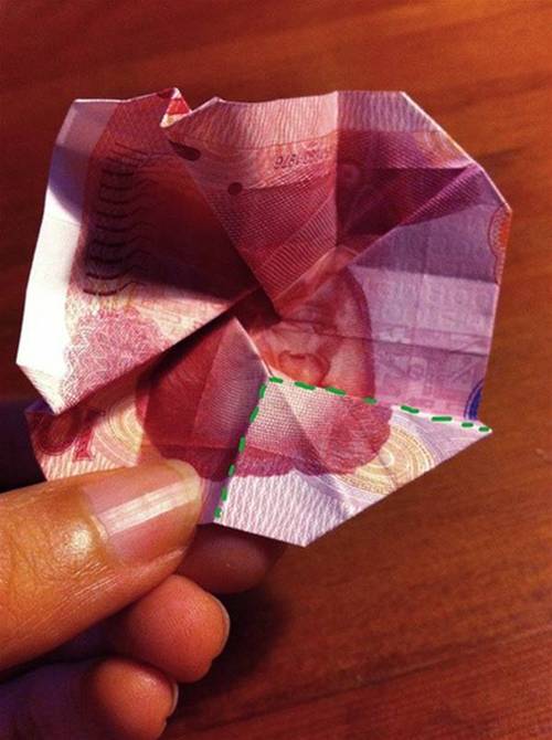 怎么折玫瑰花(【表白神器】人民币折玫瑰花图解教程 如何用100元钱折