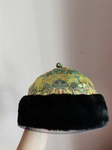 清制清代清朝皇帝帽子阿哥帽子地主帽子瓜皮帽毛边瓜皮帽古装帽子