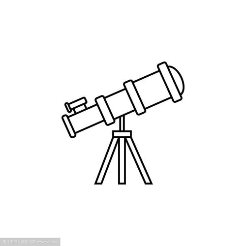 望远镜线图标教育和天文学