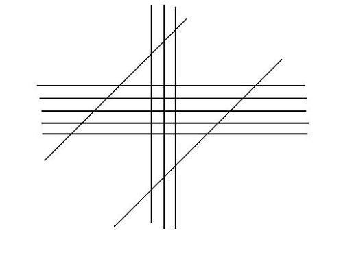 怎样使两条垂直的线有3个交点