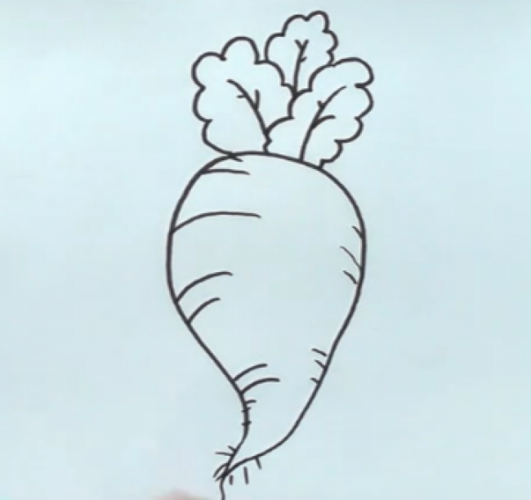 萝卜怎么画萝卜简笔画萝卜的画法逼真形象的萝卜儿童画