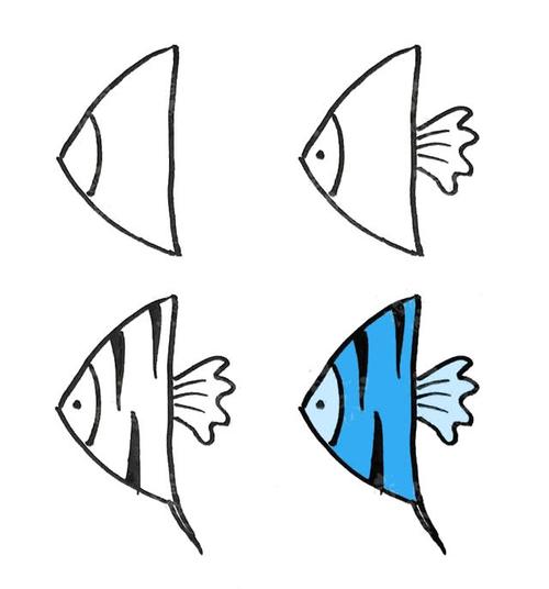 简笔画,神仙鱼的画法步骤图片