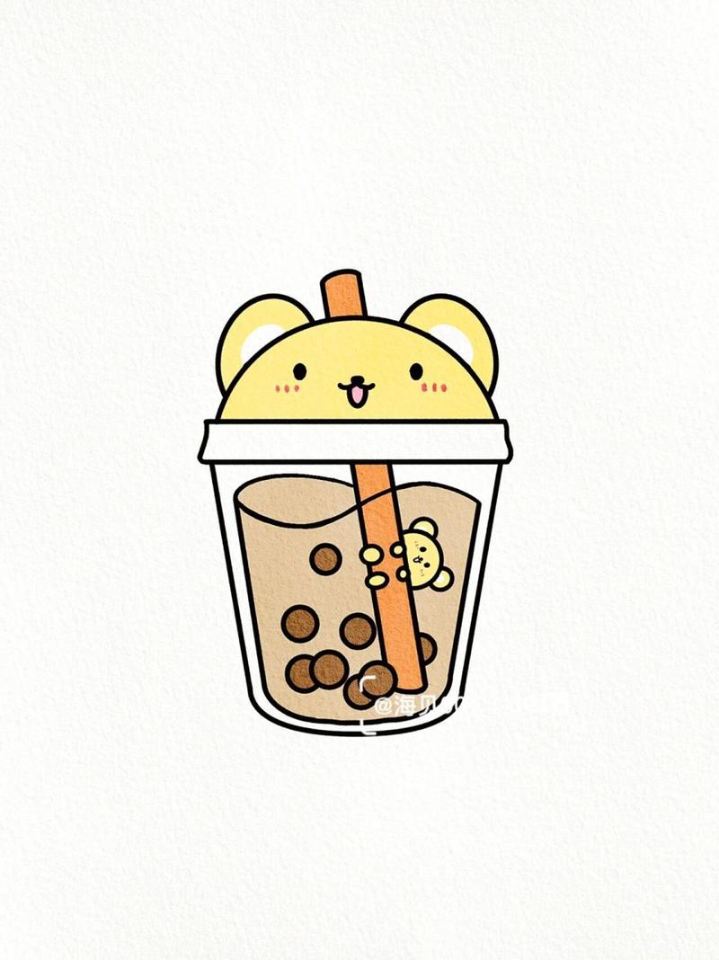 萌萌的三只熊系列奶茶|夏日饮品可爱简笔画 夏天靠奶茶续命 .