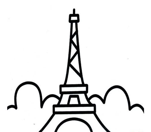 风景简笔画之巴黎埃菲尔铁塔
