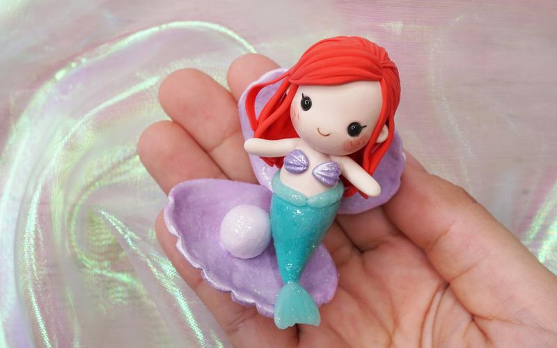 粘土教程用超轻粘土做一条小小的美人鱼迪士尼公主爱丽儿