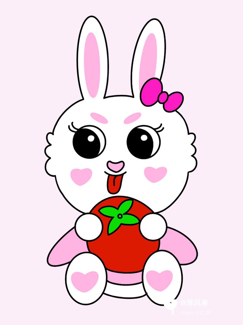 可爱的小兔子92 儿童画 创意画 简笔画 带线稿 #儿童简笔画# #创意