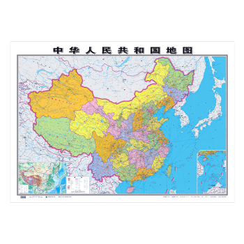 《2021新版 中国地图挂图 分省地图 高清防水加厚 106*76厘米 旅游/地