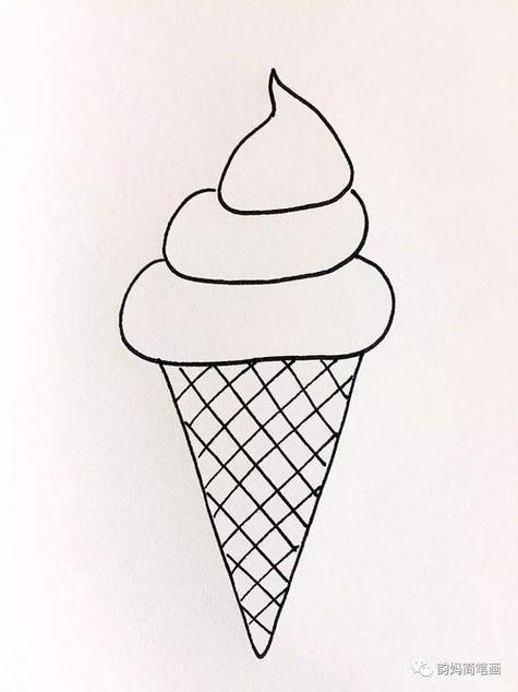 冰淇淋简笔画简单画法韵妈简笔画一起来画各式各样的冰淇淋冰淇淋简笔
