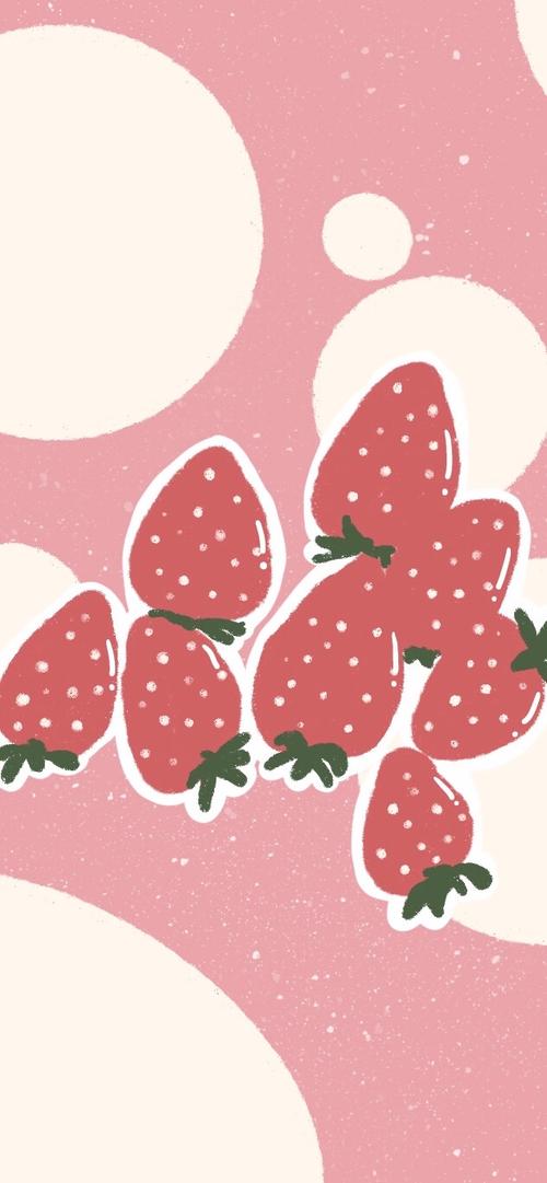 草莓味的可爱手机壁纸 粉色系草莓控.萌妹必备哦.