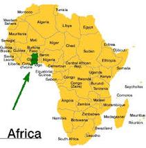 (加纳在非洲的位置,图片来源:google images (2021))