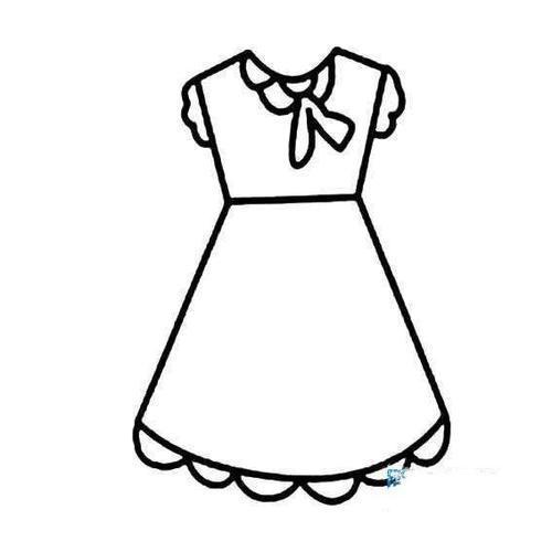 素描连衣裙的简单简笔画