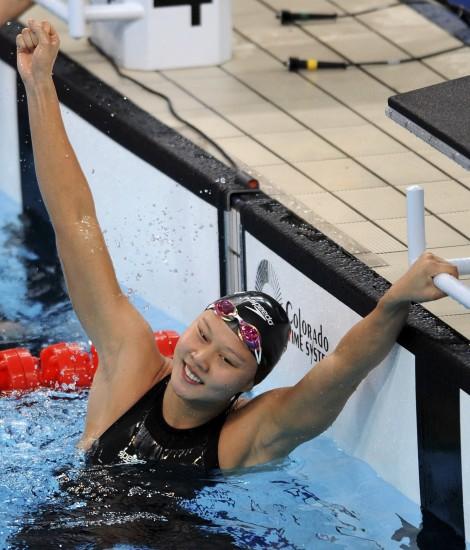 (全运会)(1)游泳——女子100米仰泳:赵菁夺冠