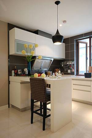 现代风格两居室开放式厨房吧台装修效果图赏析