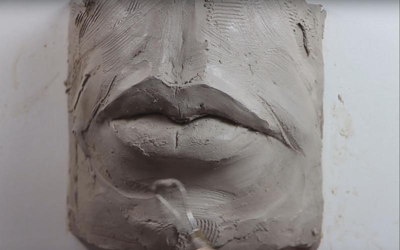 泥塑教程嘴巴的结构塑造