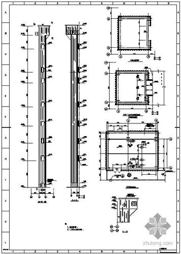 某s6抗渗电厂钢结构电梯井建筑结构图
