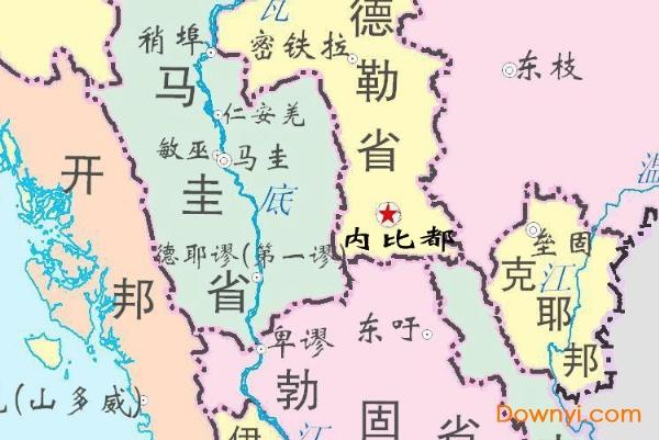 缅甸地图高清版大图