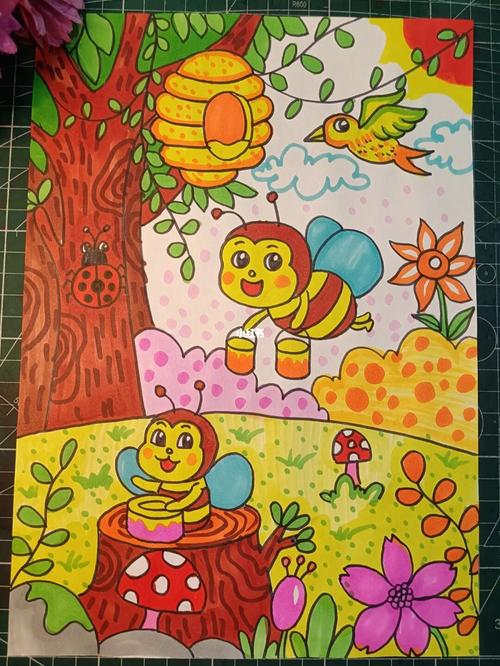 创意儿童画  #勤劳的小蜜蜂