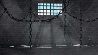 4k牢房囚室监狱铁链背景视频素材