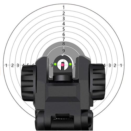 尼龙光纤准星折叠瞄20mm轨道带夜视红绿点瞄准器前后折叠照门准星