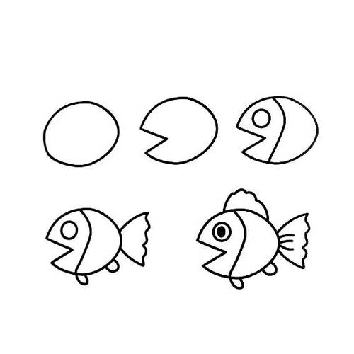 鱼的画法简笔画图片鱼怎么画简笔画图片