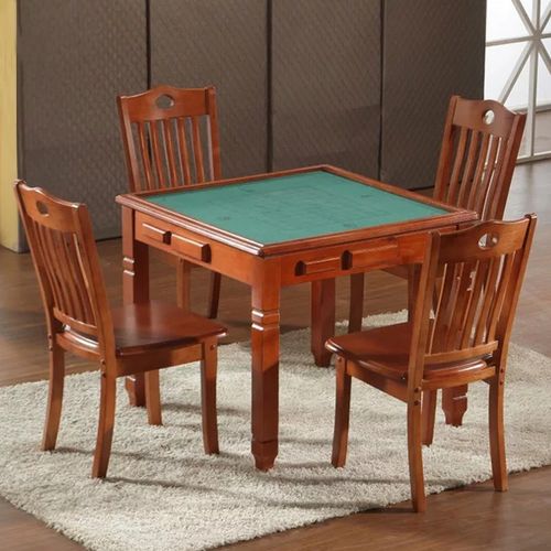 实木麻将桌餐桌两用简易易手家用正方形棋牌牌桌麻将桌