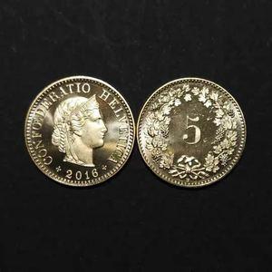 瑞士联邦5分硬币 自由女神头像 直径17.15毫米