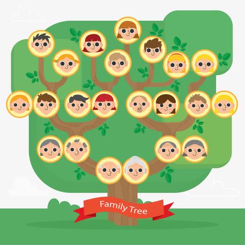 成员家族树矢量图
