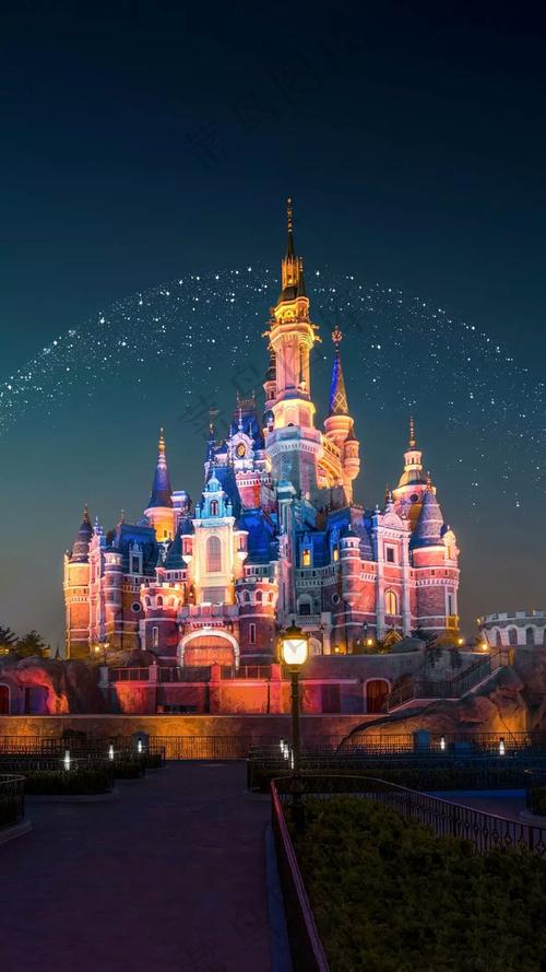 迪士尼乐园夜景高清摄影图片