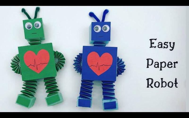 如何为儿童制作简易纸机器人玩具幼儿园工艺创意简易纸工艺儿童工艺