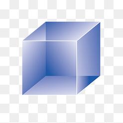 矢量蓝色透明正方体方块