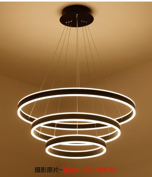 现代简约北欧圆环形led客餐厅吊灯 卧室创意个性吧台时尚圆形吊灯