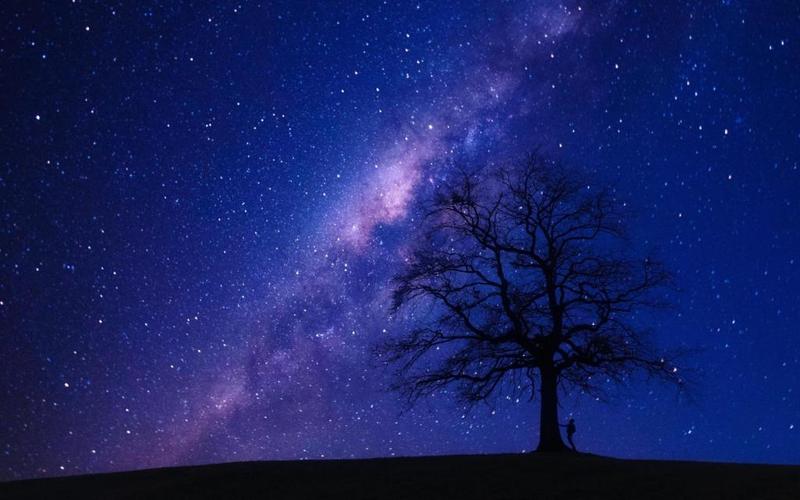安谧又优美的自然星空夜晚景色