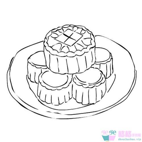 月饼图片的画法简笔画月饼是中国的一种传统小吃也是中秋节的一种
